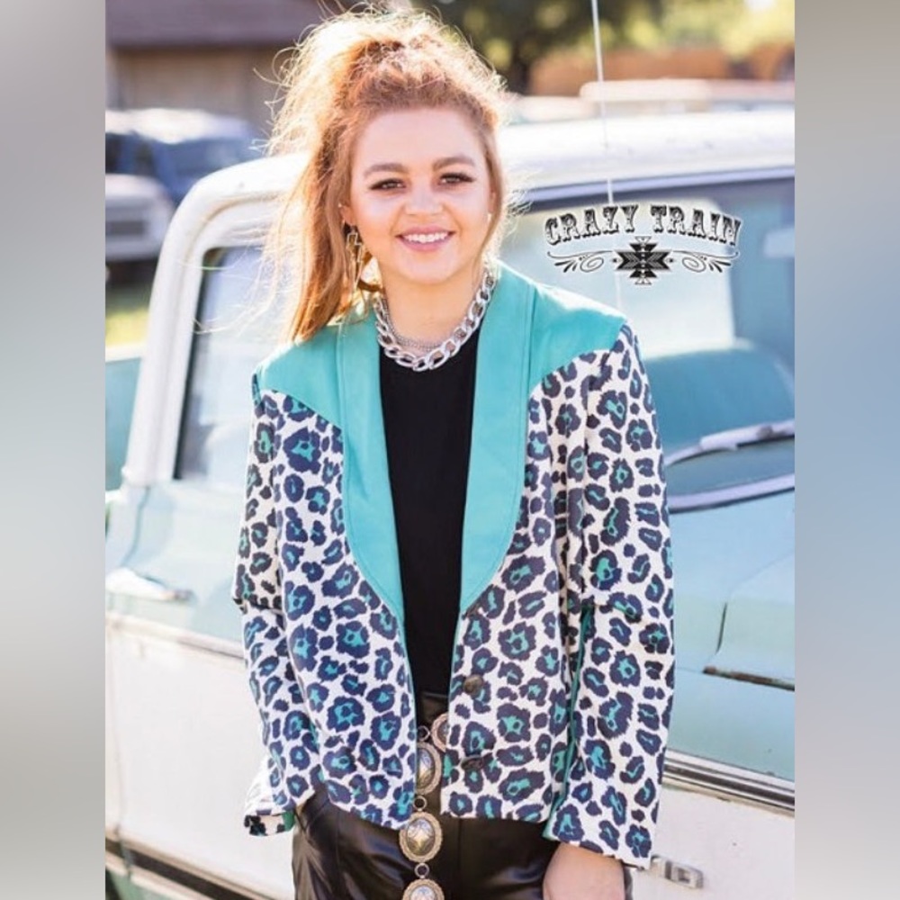 *NEW* 🚆 Crazy Train Leopard Print Blazer - M